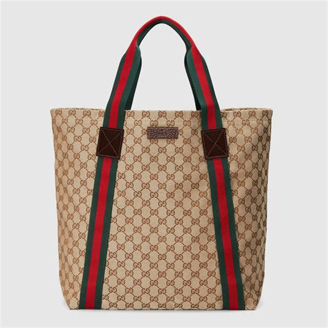 gucci print lunches|Gucci canvas tote.